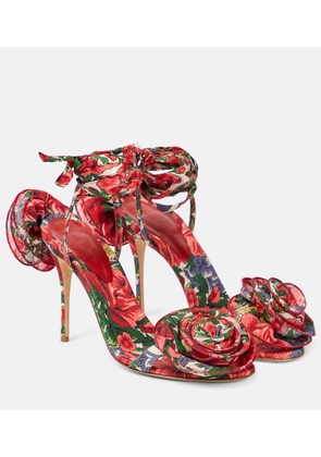 Magda Butrym Floral-applique satin slingback sandals