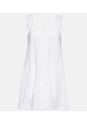 Marysia Scalloped cotton blend minidress