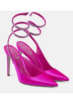 Rene Caovilla Cleo embellished satin pumps