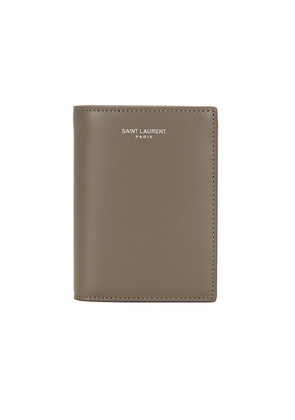 Saint Laurent Credit Card Wallet in Plaza Taupe - Taupe. Size all.