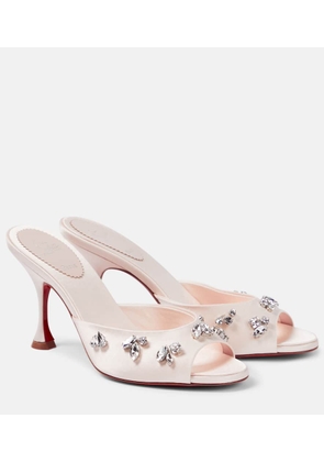 Christian Louboutin Degraqueen 85 embellished crepe mules