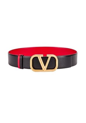 Valentino Garavani Logo Belt in Nero & Rouge Pur - Black. Size 65 (also in ).