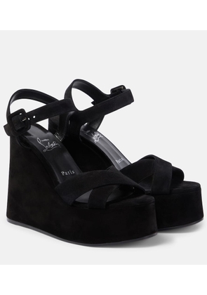 Christian Louboutin Supramariza 130 velvet wedge sandals