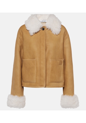 Loewe Shearling-trimmed leather jacket