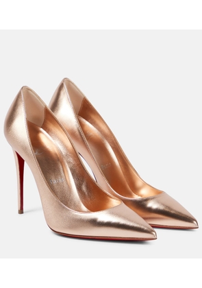 Christian Louboutin Kate 100 metallic leather pumps