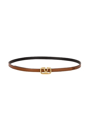 Valentino Garavani Vlogo Belt in Selleria & Nero - Brown. Size 95 (also in ).