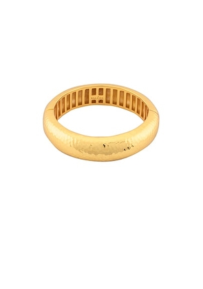 VALERE Domed Small Bangle Bracelet in Yellow Gold - Metallic Gold. Size all.