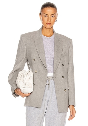 WARDROBE.NYC Double Breasted Blazer in Grey Flannel - Gray. Size L (also in ).