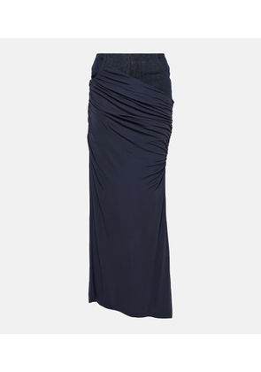 Christopher Esber Ruched denim maxi skirt