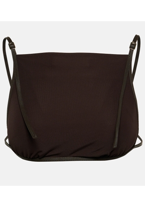 Christopher Esber Framed leather-trimmed crop top