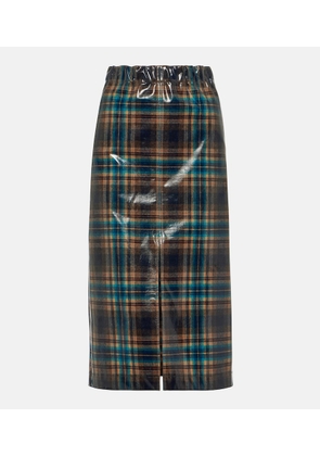 Maison Margiela Checked coated wool midi skirt