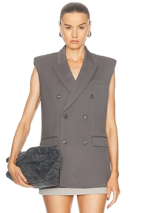 WARDROBE.NYC Double Breasted Vest in Slate - Grey. Size L (also in ).