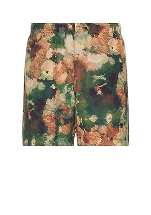 WAO The Swim Short in Olive Brown Abstract - Brown. Size S (also in ).