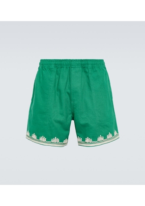Bode Ripple embroidered cotton shorts