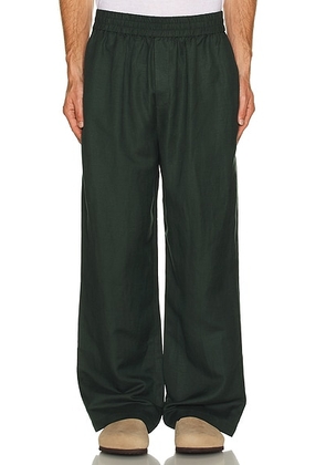 WAO Relaxed Linen Pants in Forest Green - Dark Green. Size S (also in XS).