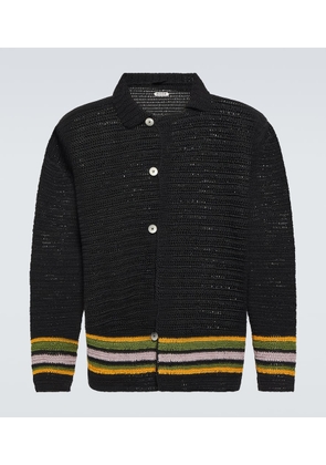 Bode Harbor Stripe crochet cotton cardigan