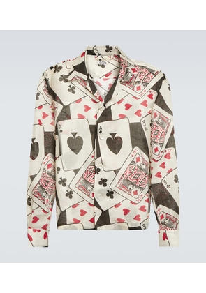 Bode Ace Of Spades printed ramie shirt