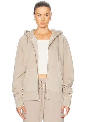 WAO The Zip Hoodie in Washed Sand - Brown. Size XS (also in ).