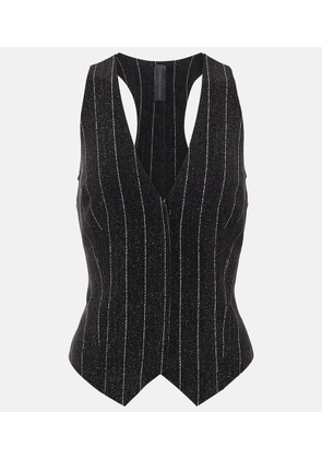 Norma Kamali Chalk stripe racerback vest