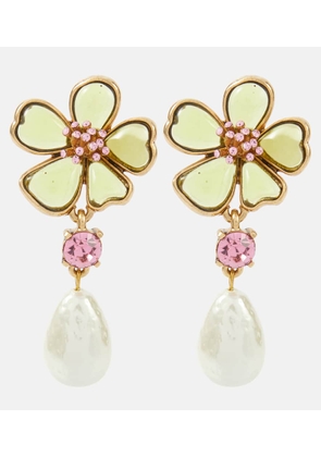 Oscar de la Renta Floral embellished drop earrings