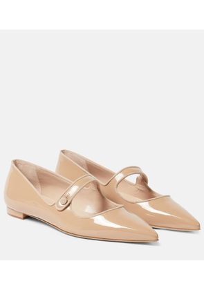 Manolo Blahnik Campari patent leather ballet flats