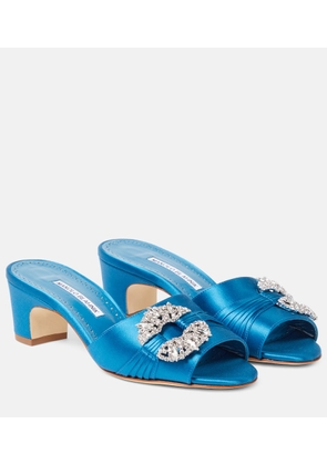 Manolo Blahnik Prinap 50 embellished satin mules