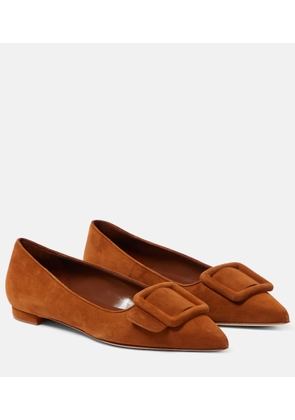 Manolo Blahnik Maysale suede ballet flats