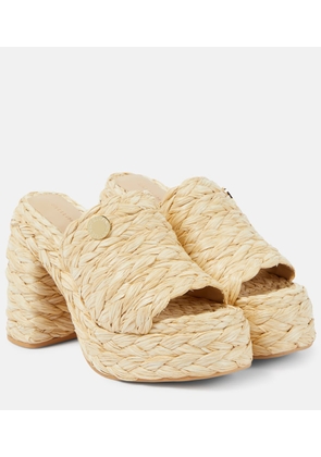Stella McCartney Skyla raffia-effect platform mules