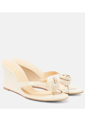 Magda Butrym Floral-applique leather wedge sandals