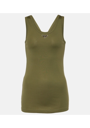 Prada Logo cotton jersey tank top