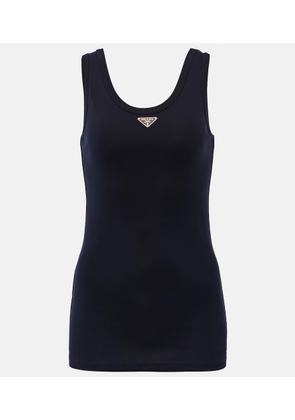 Prada Logo cotton jersey tank top