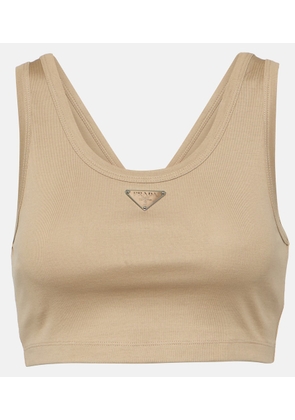Prada Logo cotton jersey tank top