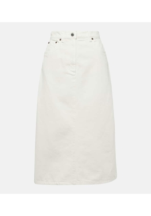 Prada High-rise denim midi skirt