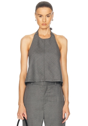 WARDROBE.NYC Backless Halter Top in Charcoal - Charcoal. Size M (also in S, XL, XS).