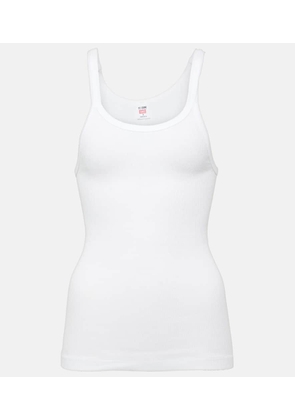 Re/Done Ribbed-knit cotton jersey tank top