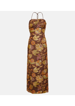 SIR Josefina floral linen midi dress