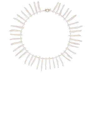 Zycloom Sash Necklace in White & Sterling Silver - White. Size all.