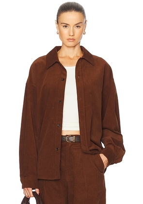 WAO Oversized Corduroy Shirt in brown - Brown. Size M (also in S, XS).