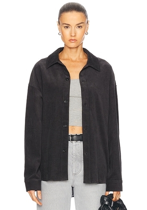 WAO Oversized Corduroy Shirt in charcoal - Grey. Size M (also in S, XS).