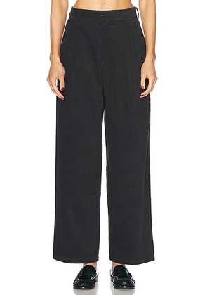 WAO Wide Leg Pleated Corduroy Pant in Charcoal - Charcoal. Size 30 (also in 32).
