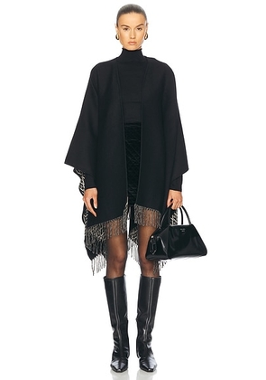Valentino Garavani Toute La V Cashmere Poncho in Nero & Crema - Black. Size all.