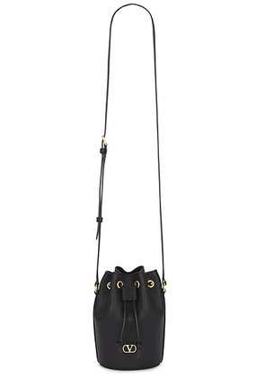 Valentino Garavani V Logo Signature Mini Drawstring Bag in Nero - Black. Size all.