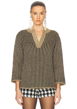 Valentino Lurex Top in Nero & Gold - Black. Size M (also in XS).