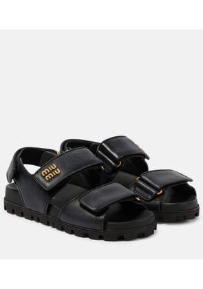 Miu Miu Logo leather sandals