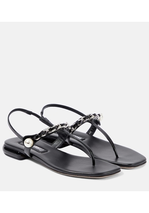 Miu Miu Patent leather thong sandals