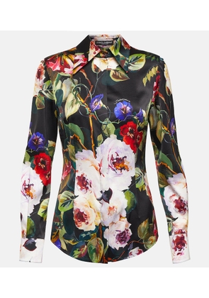 Dolce&Gabbana Floral silk-blend satin shirt