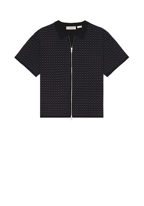 Zankov Lorenzo Short Sleeve Shirt in Beetle Multi - Black. Size L/XL (also in ).