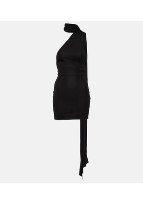 Alex Perry Scarf-detail open-back jersey minidress