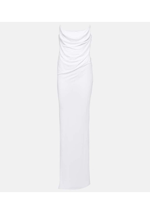 Alex Perry Draped corset jersey gown