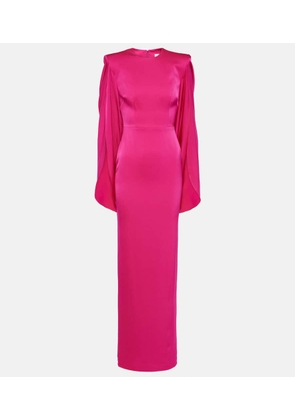 Alex Perry Caped satin crepe gown